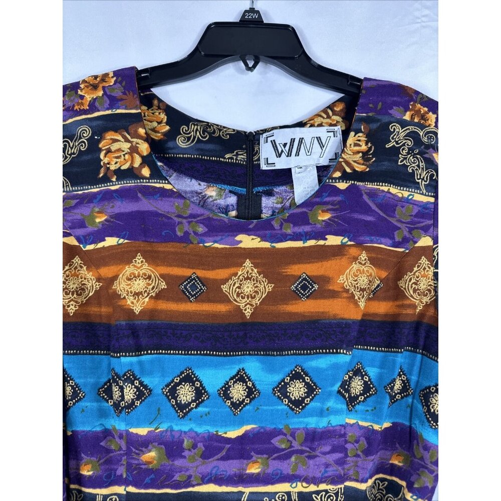 Vintage Wyllis New York & Co Maxi Dress Size 12 BOHO Side Slit DEADSTOCK New - Picture 8 of 16